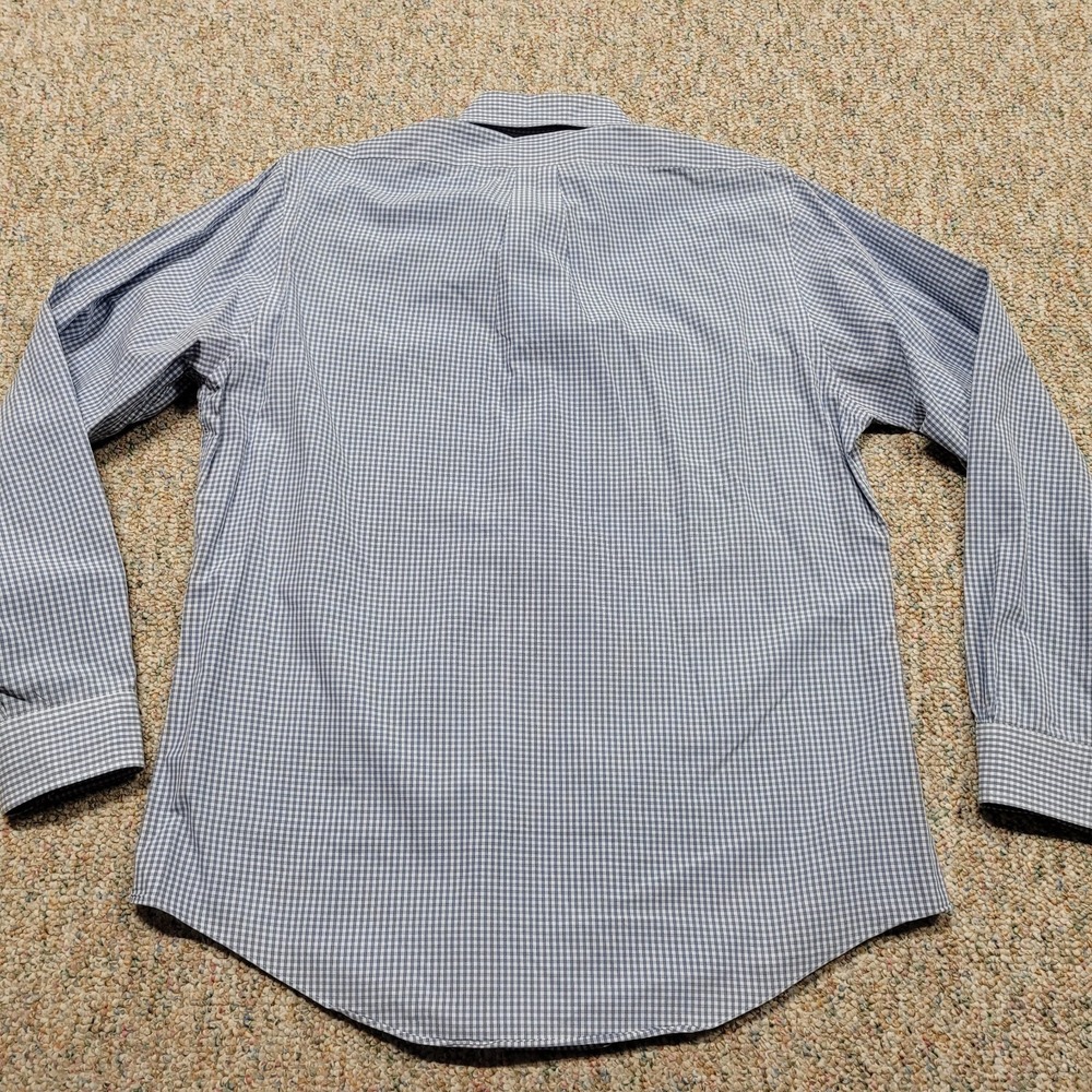 Brooks Brothers Shirt Mens Large Blue Check Button Down Long Sleeve Slim Fit - Picture 13 of 14